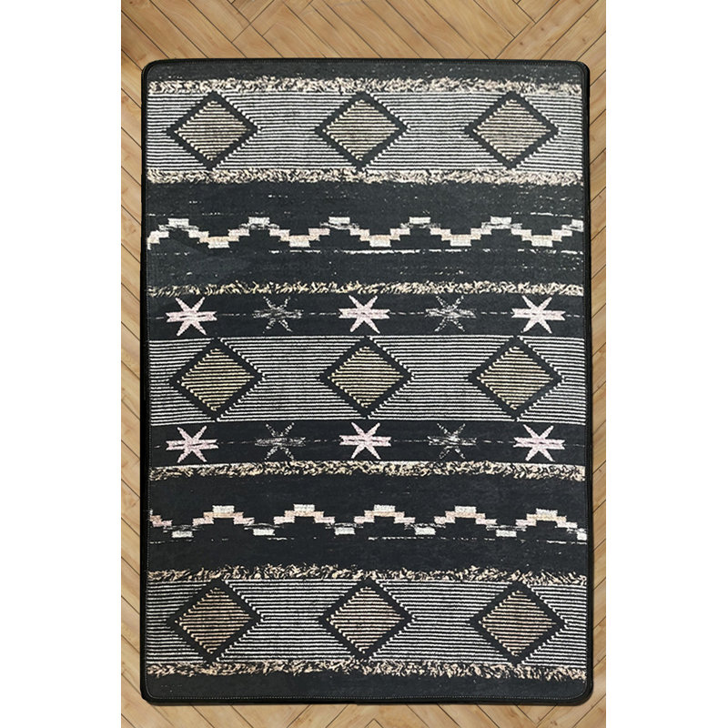 Premium Washable Area Rug, 100% Polyester, 4.0 x 6.0 Feet | 10 mm Pile Height, Non-Slip Dot Underside, Antibacterial | Machine Washable, Perfect for Living Room & Bedroom | Durable, Soft, and Easy to Maintain