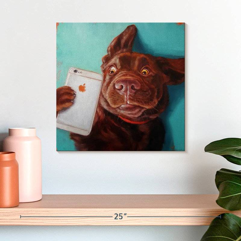 Égoportrait de chien, H 16 po x l 16 po