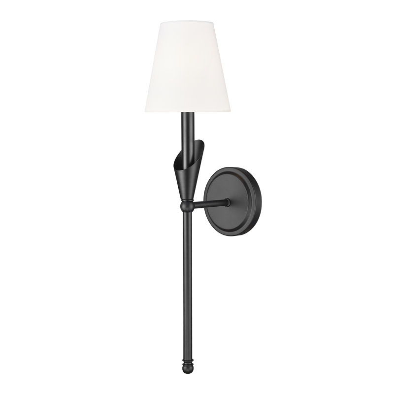 Claudelle Textured 1 Light Wall Sconce, Matte Black