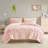 King/ King Shaggy Long Fur Comforter - , Blush Interior
