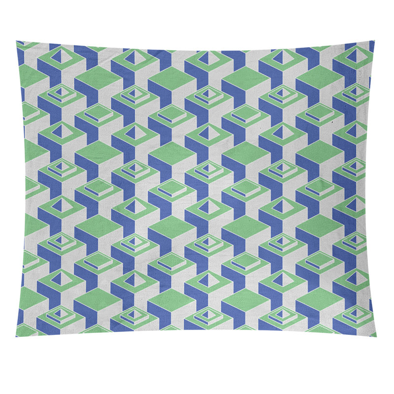 Tapisserie, H 27,5 po x l 37,5 po, Vert/bleu