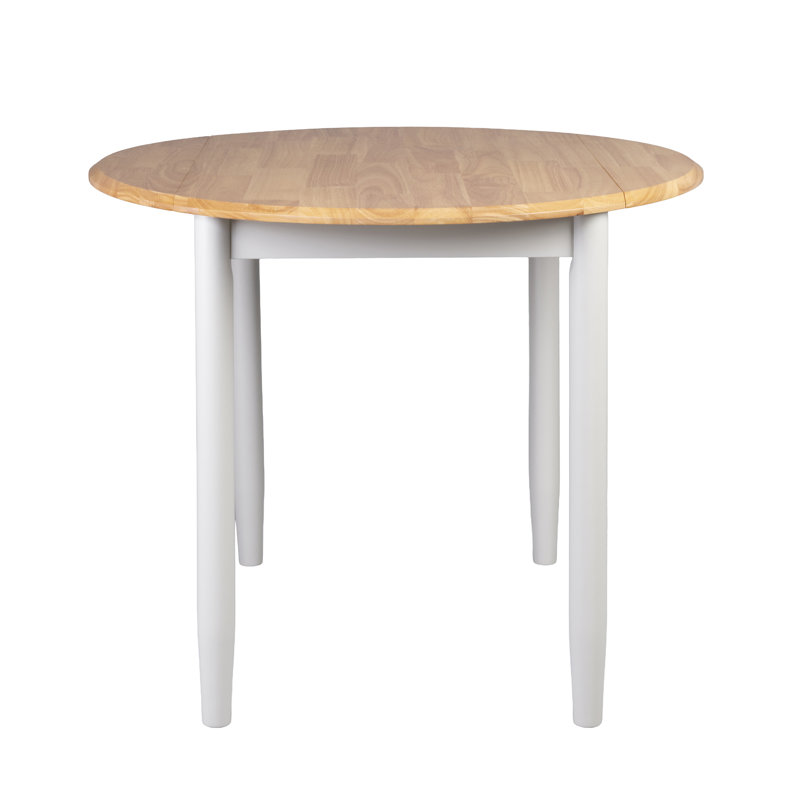 Deerfiled 4 - Person Drop Leaf Rubberwood Solid Wood Dining Set