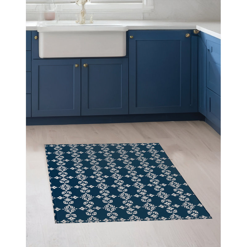 Tapis de cuisine Cassia, Bleu, Rectangulaire 3 pi x 5 pi