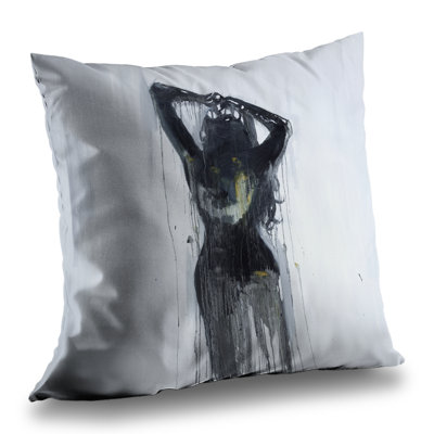 Female Silhouette Throw Pillow - Bedroom Decor | Poly Twill