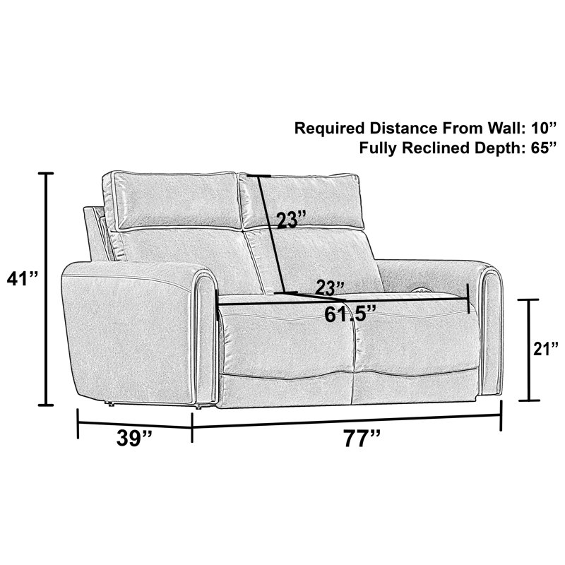 Fauteuil inclinable électrique Ayoka avec appui-tête réglable, Polyester brun, H 41 po x l 77 po x P 39 po