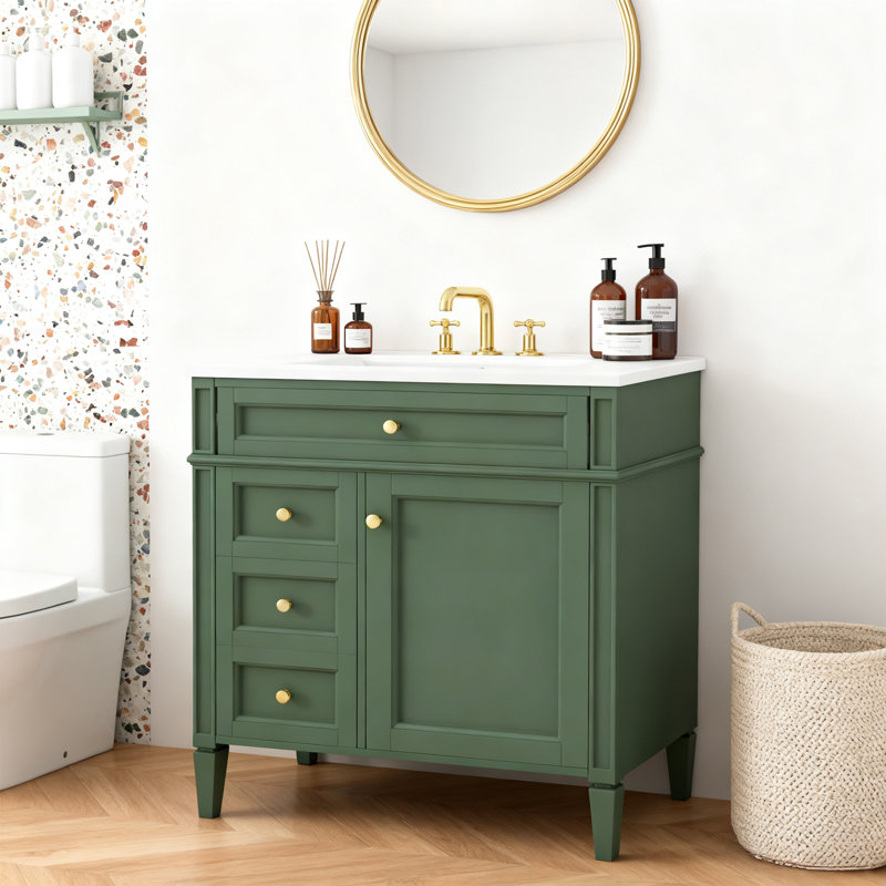 Meuble-lavabo simple 30 po - 2 tiroirs + comptoir d'évier basculant