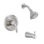 Matte Black Tub & Shower Faucet Combo With 5-Spray Rain Shower Head, Pressure Balance Valve & Diverter Spout