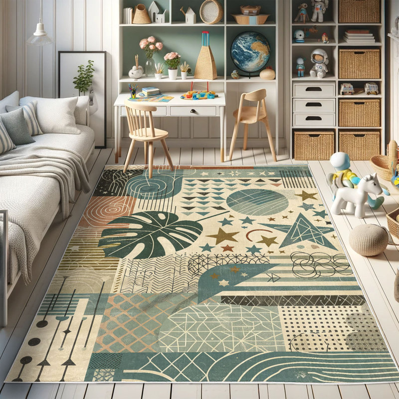 Tapis décoratif à longues fibres en polyester à haute densité Ambesonne, Rectangle 2 pi 3 po x 3 pi 9 po