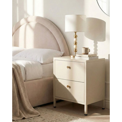43 cm W Steel Bedside Table