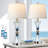 Touch Control Table Lamp For Bedrooms 3 Way Dimmable White Drum Shade Modern Bedsides Nightstand Lamp Set Of 2 With 2 USB Charging Port(Bulbs Included)-1656611998-1638520889