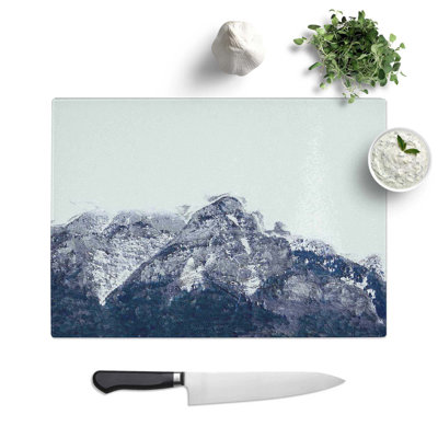 Tempered Glass Bucegi Mountains in Romania Chopping Board