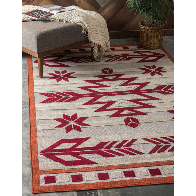 Lochbuie Geometric Indoor / Outdoor Rug, Rectangle 7' x 10'