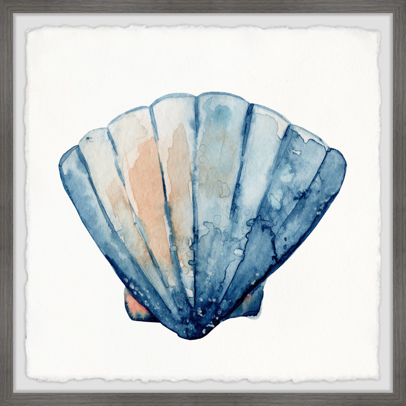 «Scallop Shell», reproduction encadrée, H 24 po x l 24 po x P 1,5 po