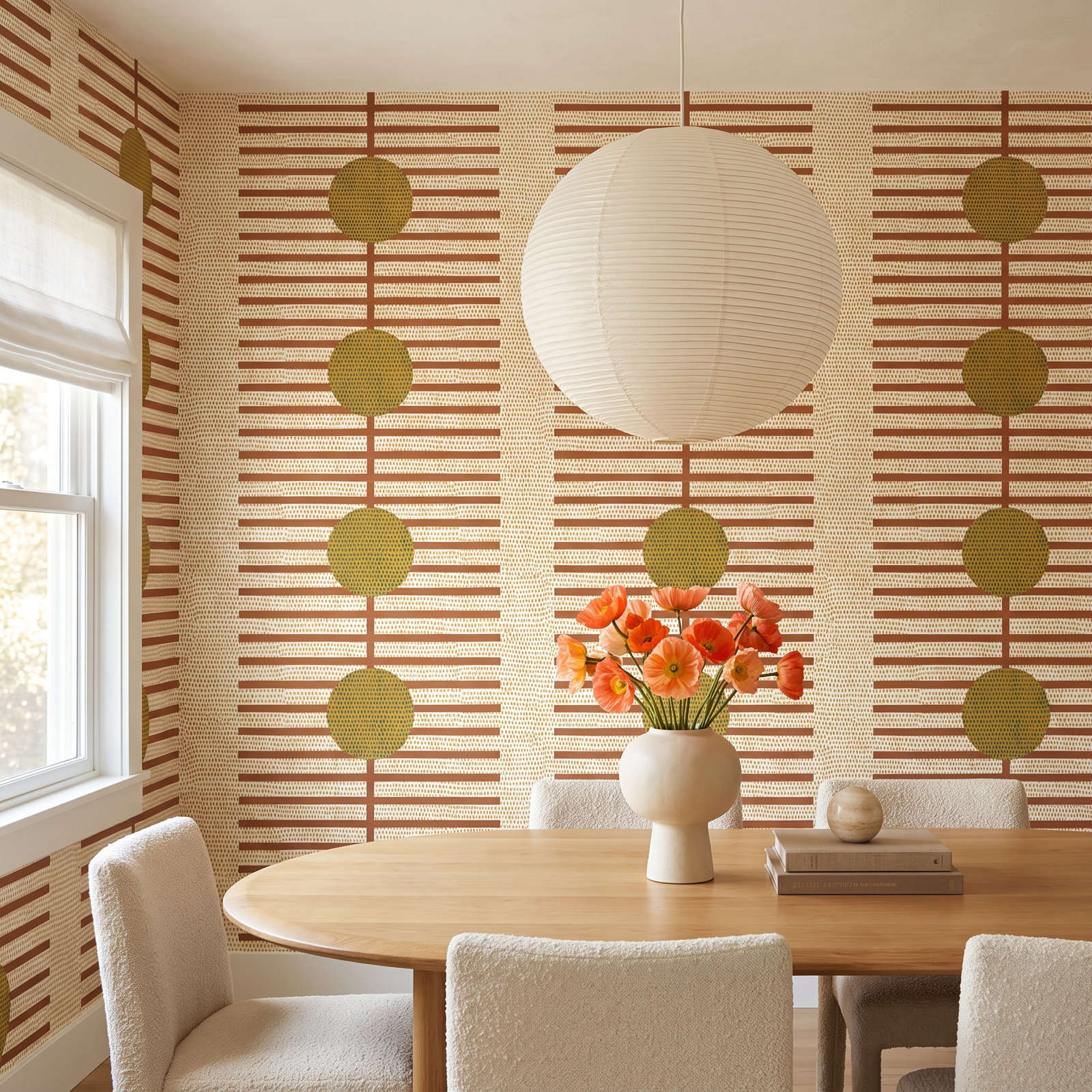 Nomalanga Self-Adhesive Wallpaper, Terracotta, Non-pasted