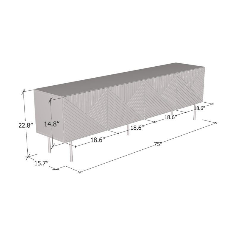 Kuzara 85" Modern TV Stand with Matte Finish