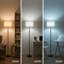 Lampe sur pied moderne, interrupteur à pédale, petites lampes hautes de 60 po pour le salon, la chambre à coucher, le bureau, la salle à manger et la cuisine, lampe sur pied noire