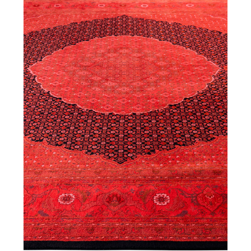 Overdyed Hand-Knotted Wool Modern-Contemporary Pink Area Rug 8' 1" x 10' 5"