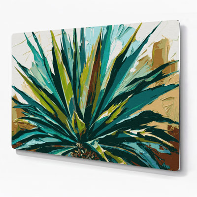 Yucca botanique vert, art mural en métal