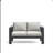 52" All-Weather Metal Loveseat Patio Sofa With Thick Light Gray Cushions & Black Frame-837246987