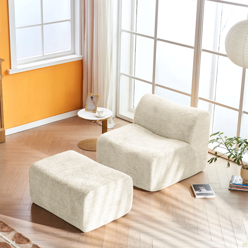 Fauteuil à simple compression en mousse, Beige