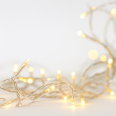  10 LED Clear Cable String Lights – 3ft Mini Fairy Lights with Clear Wire, Warm White Indoor Decorative Lighting for Crafts, Bedroom, and Holiday Decor