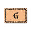 Tapis de porche à bordure florale Monogram G 24 po x 36 po, noir et beige