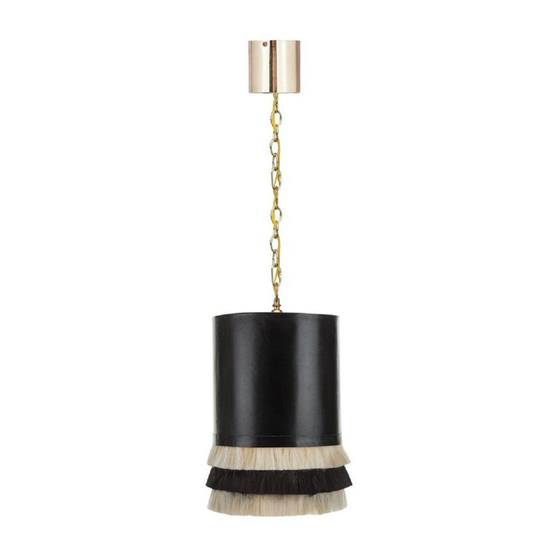 Joe Leather Pendant Lamp, 10x10x12, Black