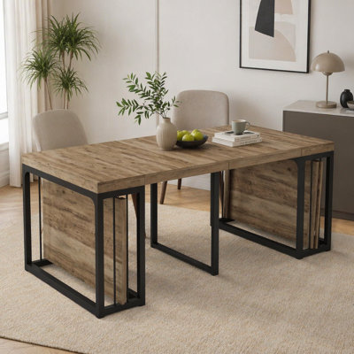 Table de salle à manger extensible de 23,62 po à 118 po de longueur et extensible