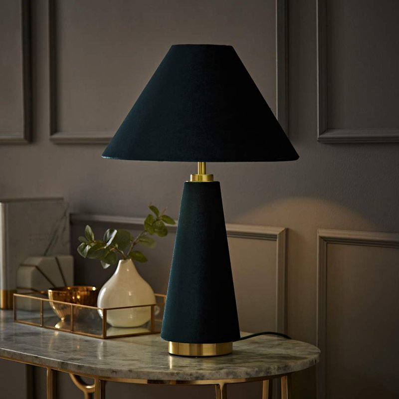 Alliette Fabric Table Lamp, Green, Green
