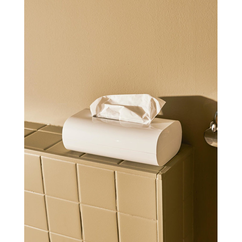 White PMMA Modern Rectangular Tissue Box