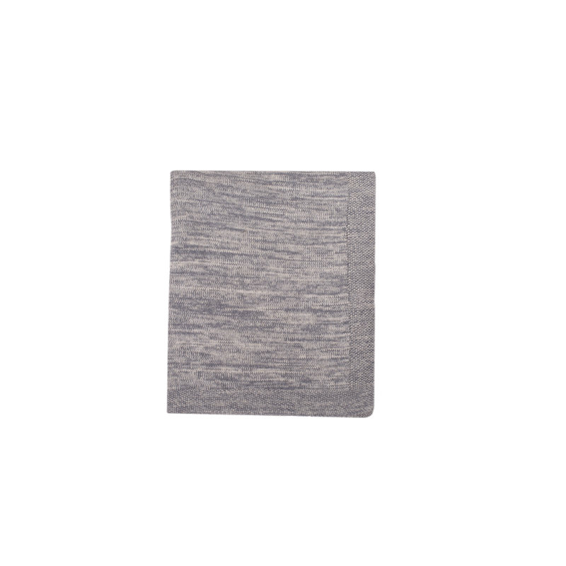 Knitted Throw Blanket, Natural/Gray