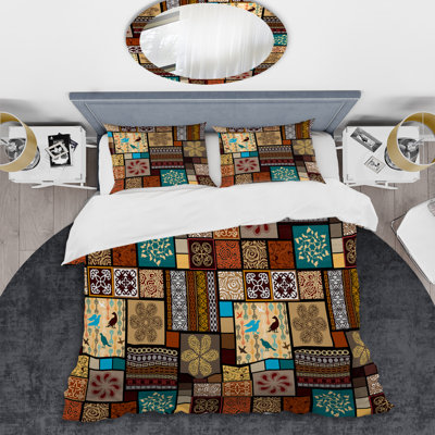 Multicolor Flower Patchwork Patchwork Duvet Cover
