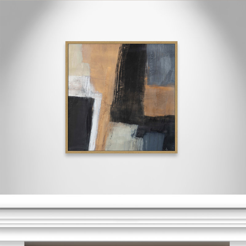 «Metallic Slate I» par Casa Fine Arts, H 32 po x l 32 po x P 1,25 po, Cadre naturel mince
