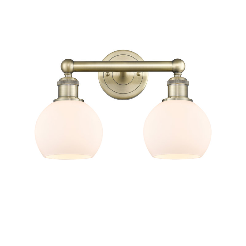 Cambria 2 - Light Dimmable Vanity Light, Matte White, Antique Brass