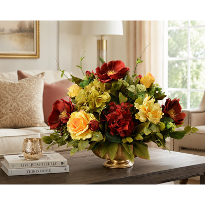 Faux Silk Magnolia Arrangement in Vase