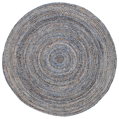 Demar Handmade Flatweave Blue/Natural Area Rug