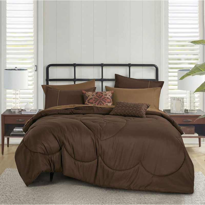 9 Piece Bed-in-a-bag Soft Bedding Comforter Set, King Comforter + 8 Additional Pieces