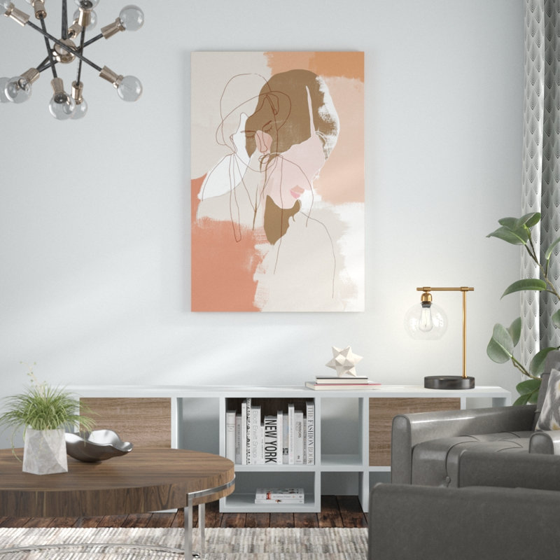 'Painted Shape Portraits I' by June Erica Vess - Painting Print, 122cm H x 81cm W, Black Floater Framed