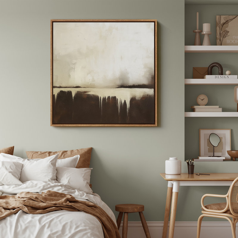 Art mural encadré, rétro, antique, classique pour chambre à coucher, H 24 po x l 24 po, Naturel