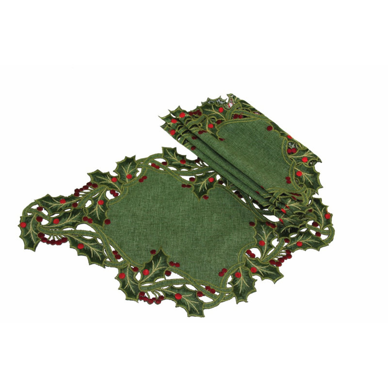 Napperon Holiday Holly, Vert