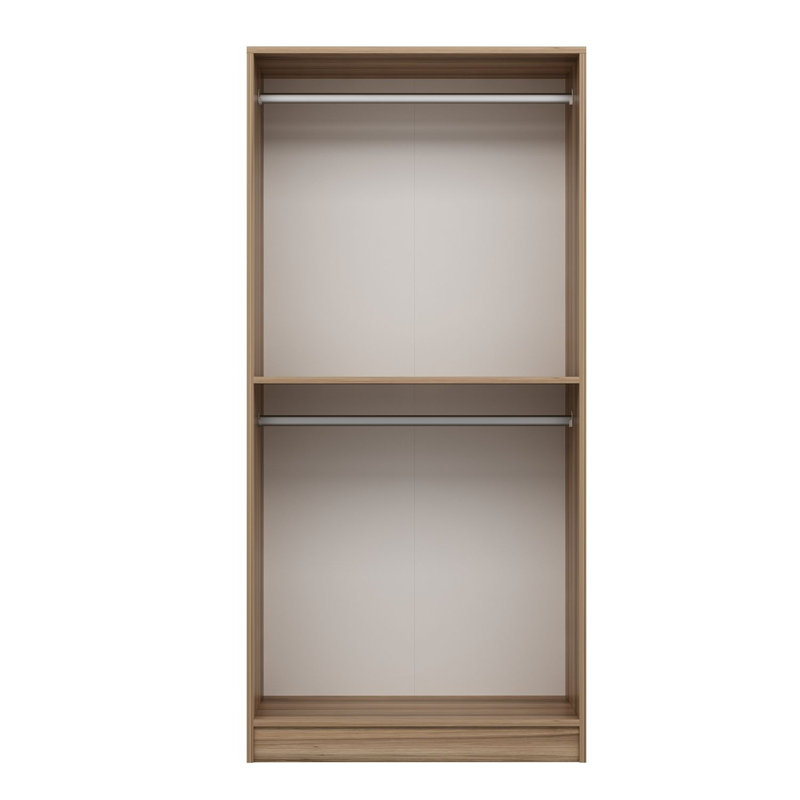 Elina 1 Door Manufactured Wood Wardrobe, 210cm H x 90cm W x 52cm D, Brown