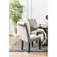 Chaises d'appoint rustiques, 2 chaises, gris antique, tissu semblable au lin, bois massif, dossier à boutons, dossier à volutes ravissantes, ornementation-1936002358