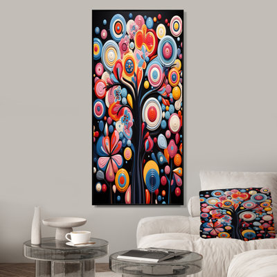 Fantaisie floral rose et bleu arbre 4 - Art mural africain