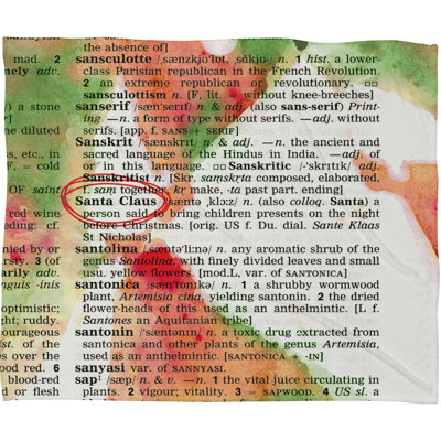 Santa Claus Dictionary Art Plush Throw -  Deny Designs, 51791-flelar