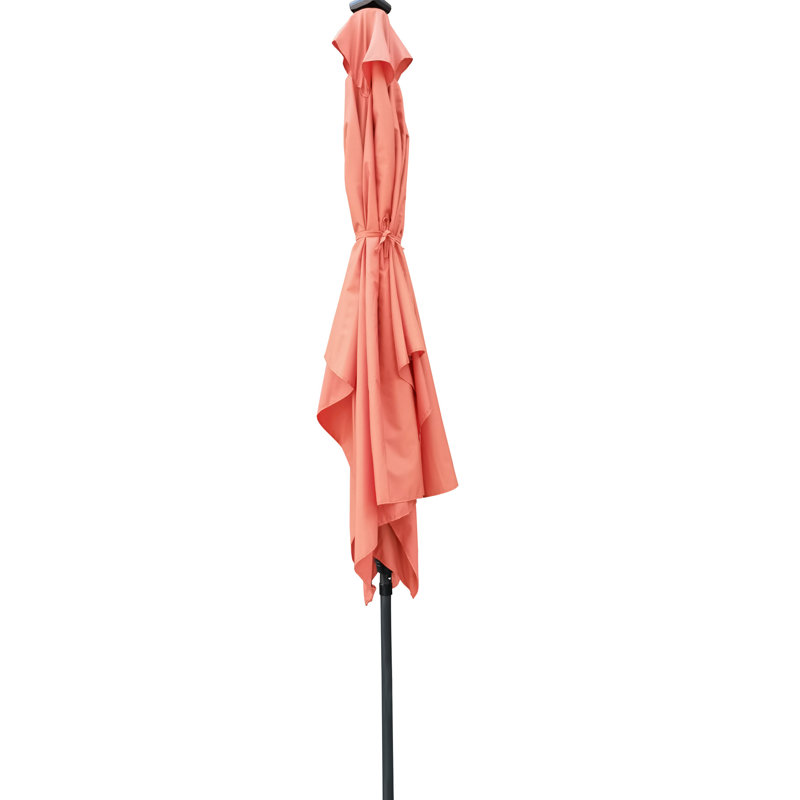 Parasol rectangulaire 10 pi x 6,5 pi avec système à énergie solaire, Rouge brique clair