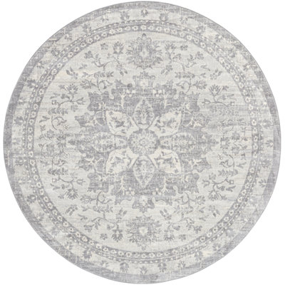 Hilyard Machine Oriental Gray Area Rug