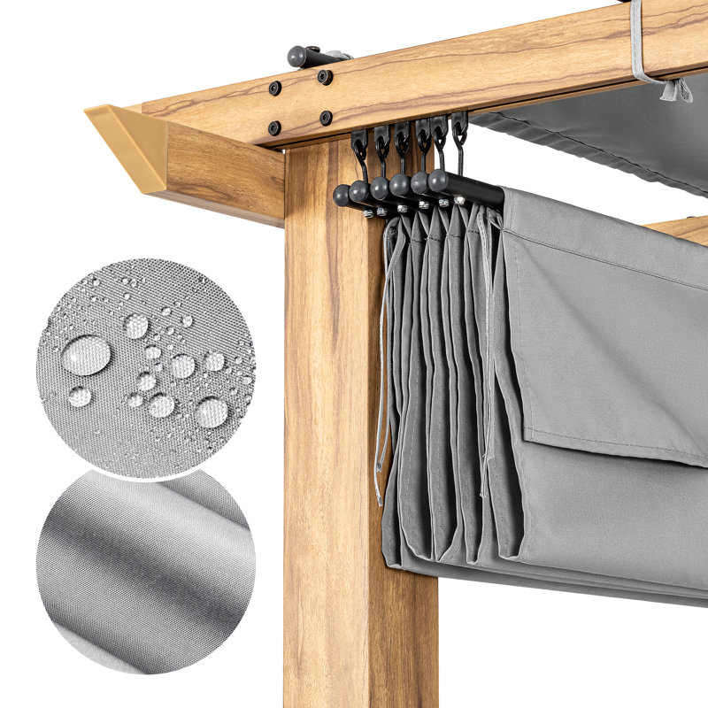 Aluminum Pergola, Beige, Brown, 87.4" H x 116.1" W x 116.1" D