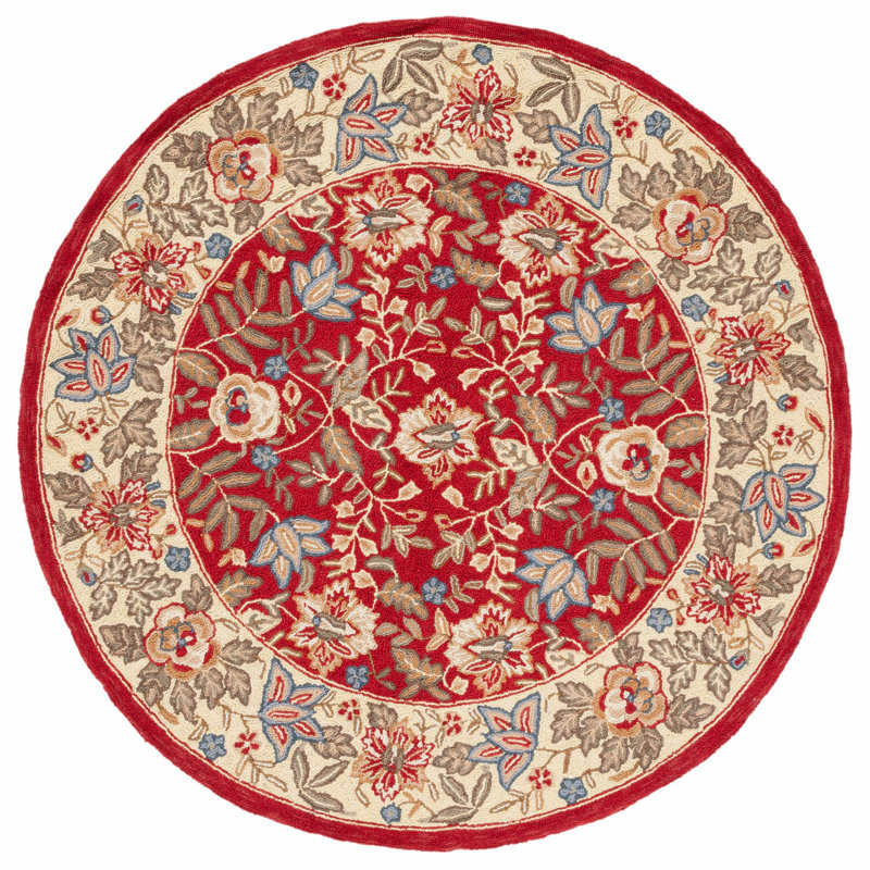 Tapis oriental en laine crocheté à la main Brayton, Rond 8 pi