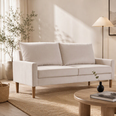 Modern Minimalist Velvet Sofa with Coil Spring Support