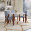 Ensemble de table de salle à manger gris 5 pièces pour salle à manger, table de style faux marbre de 46 po et 4 chaises rembourrées avec pieds en bois d'hévéa massif, siège rembourré, dossier incurvé-603973444